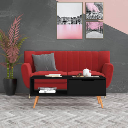 Tavolino da Salotto Nero 100x49,5x43 cm in Legno Multistrato | homemem39
