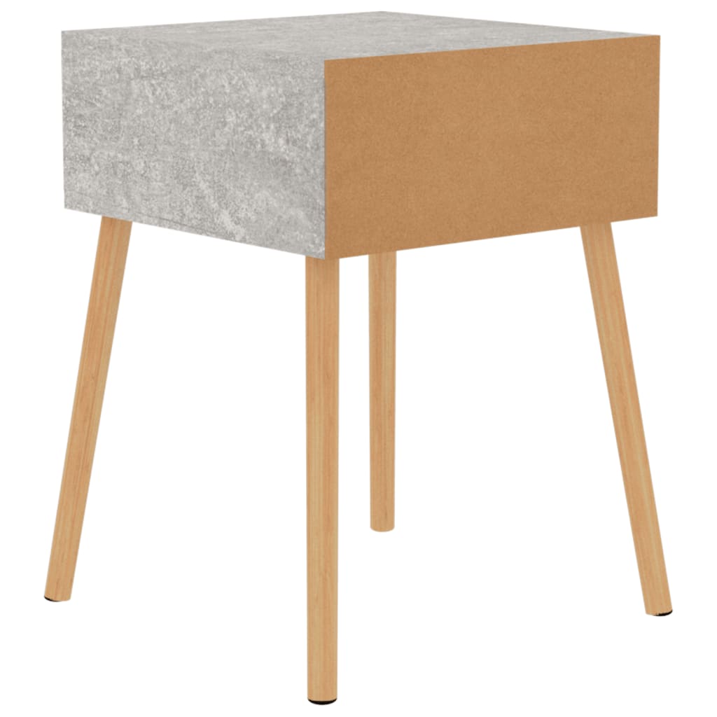 Comodino Grigio Cemento 40x40x56 cm in Legno Multistrato - homemem39
