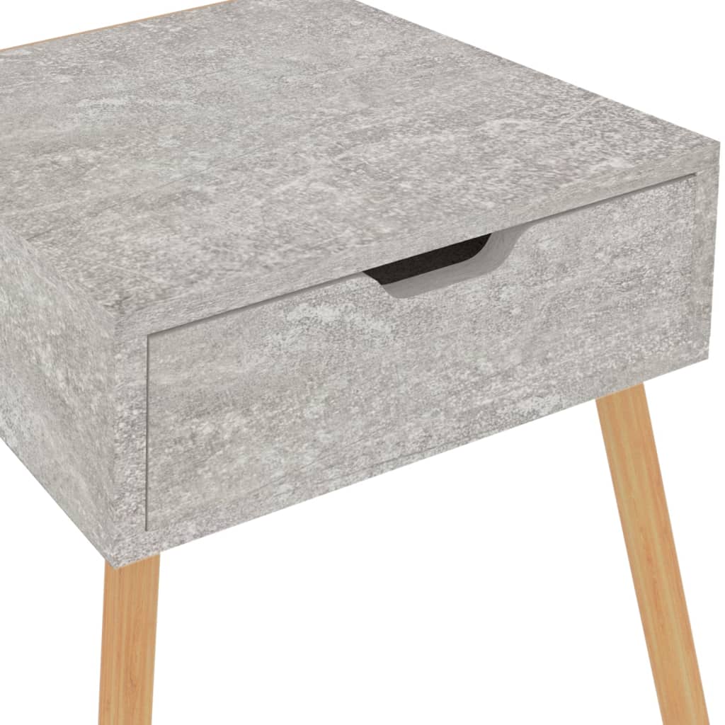 Comodino Grigio Cemento 40x40x56 cm in Legno Multistrato - homemem39