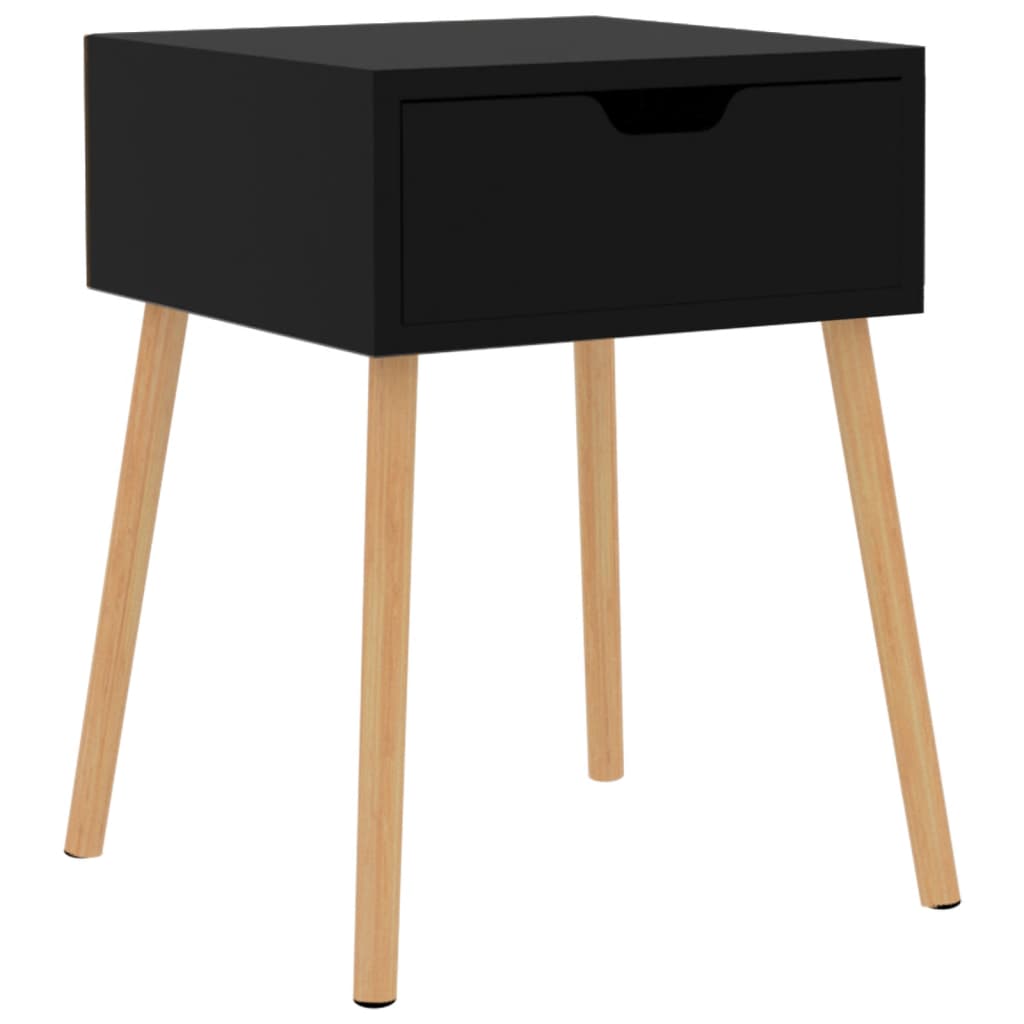 Comodino Nero Lucido 40x40x56 cm in Legno Multistrato - homemem39