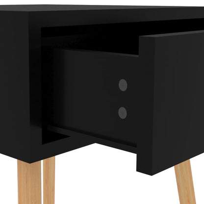 Comodino Nero Lucido 40x40x56 cm in Legno Multistrato - homemem39