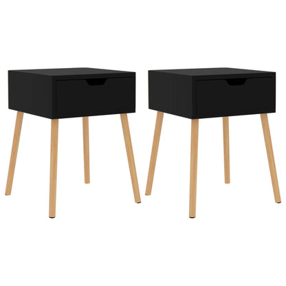 Comodini 2 pz Nero Lucido 40x40x56 cm in Legno Multistrato - homemem39