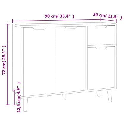 Credenza Grigio Cemento 90x30x72 cm in Legno Multistrato - homemem39