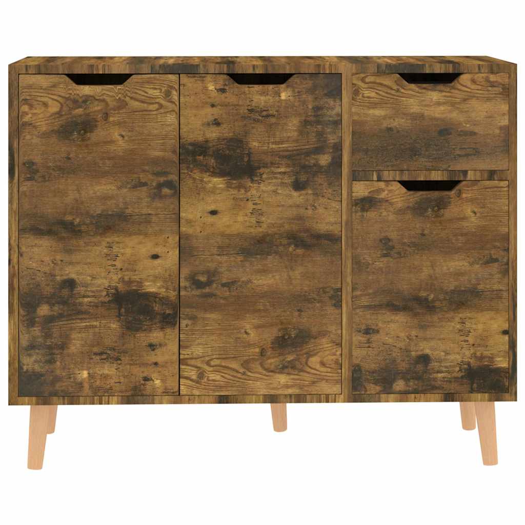 Credenza Rovere Fumo 90x30x72 cm in Legno Multistrato