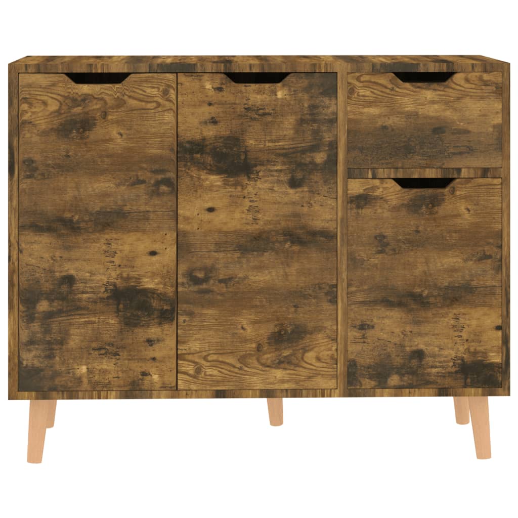 Credenza Rovere Fumo 90x30x72 cm in Legno Multistrato