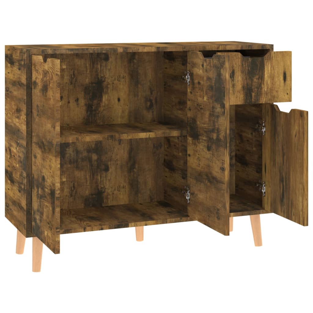 Credenza Rovere Fumo 90x30x72 cm in Legno Multistrato - homemem39