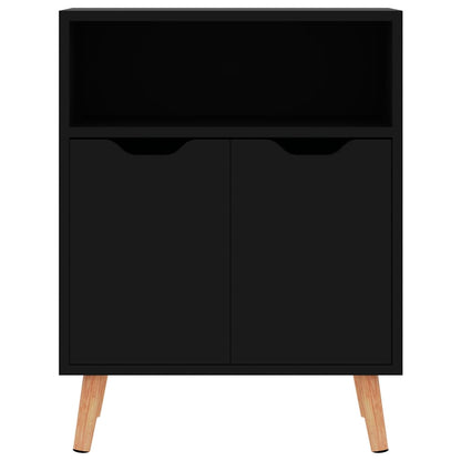 Credenza Nero Lucido 60x30x72 cm in Legno Multistrato
