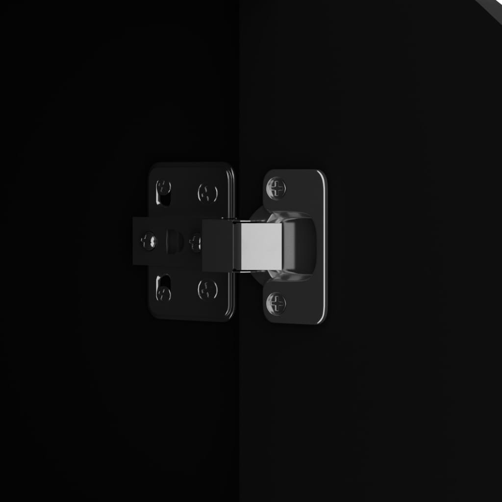 Credenza Nero Lucido 60x30x72 cm in Legno Multistrato - homemem39