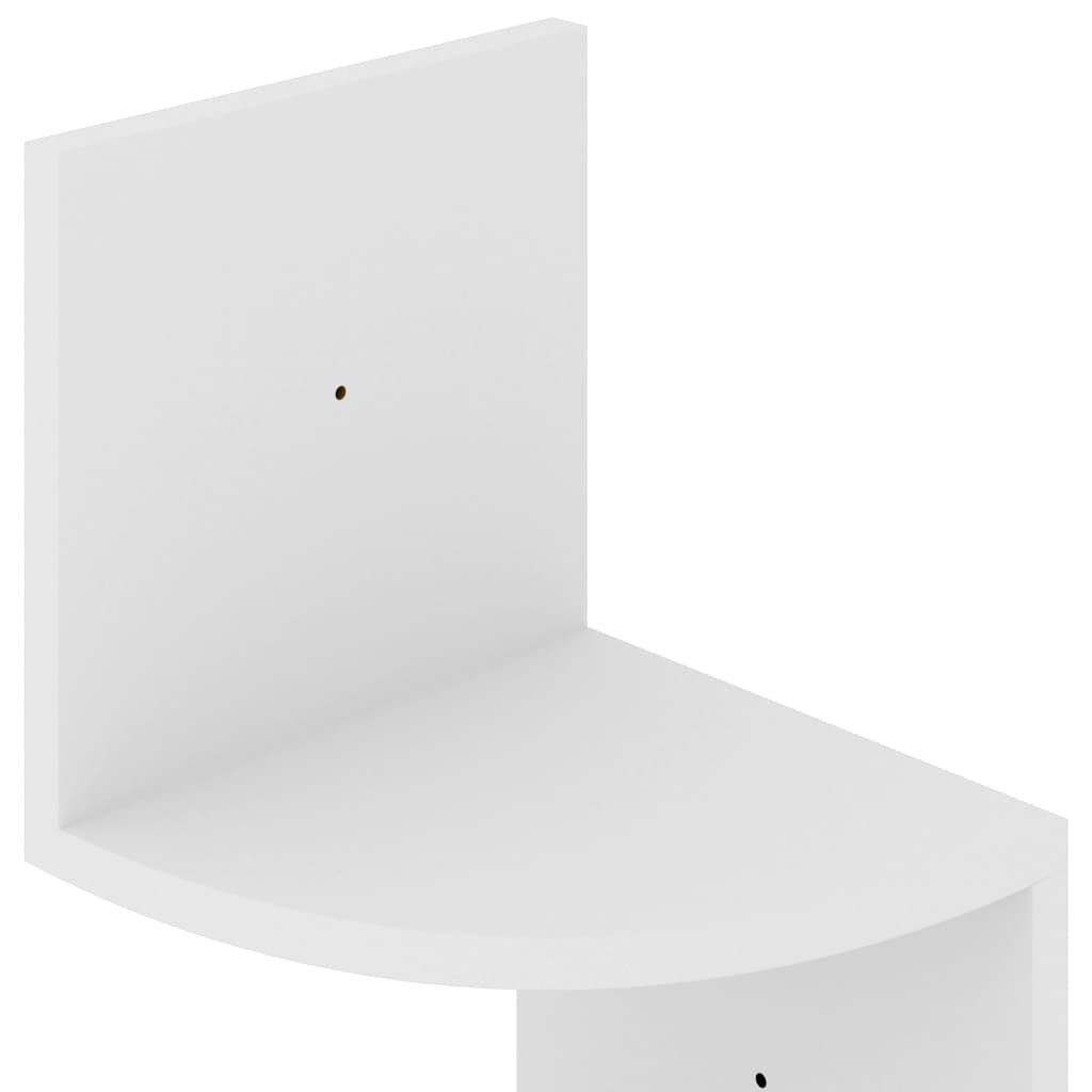 Scaffale Angolare a Muro Bianco 19x19x123 cm Legno Multistrato | homemem39