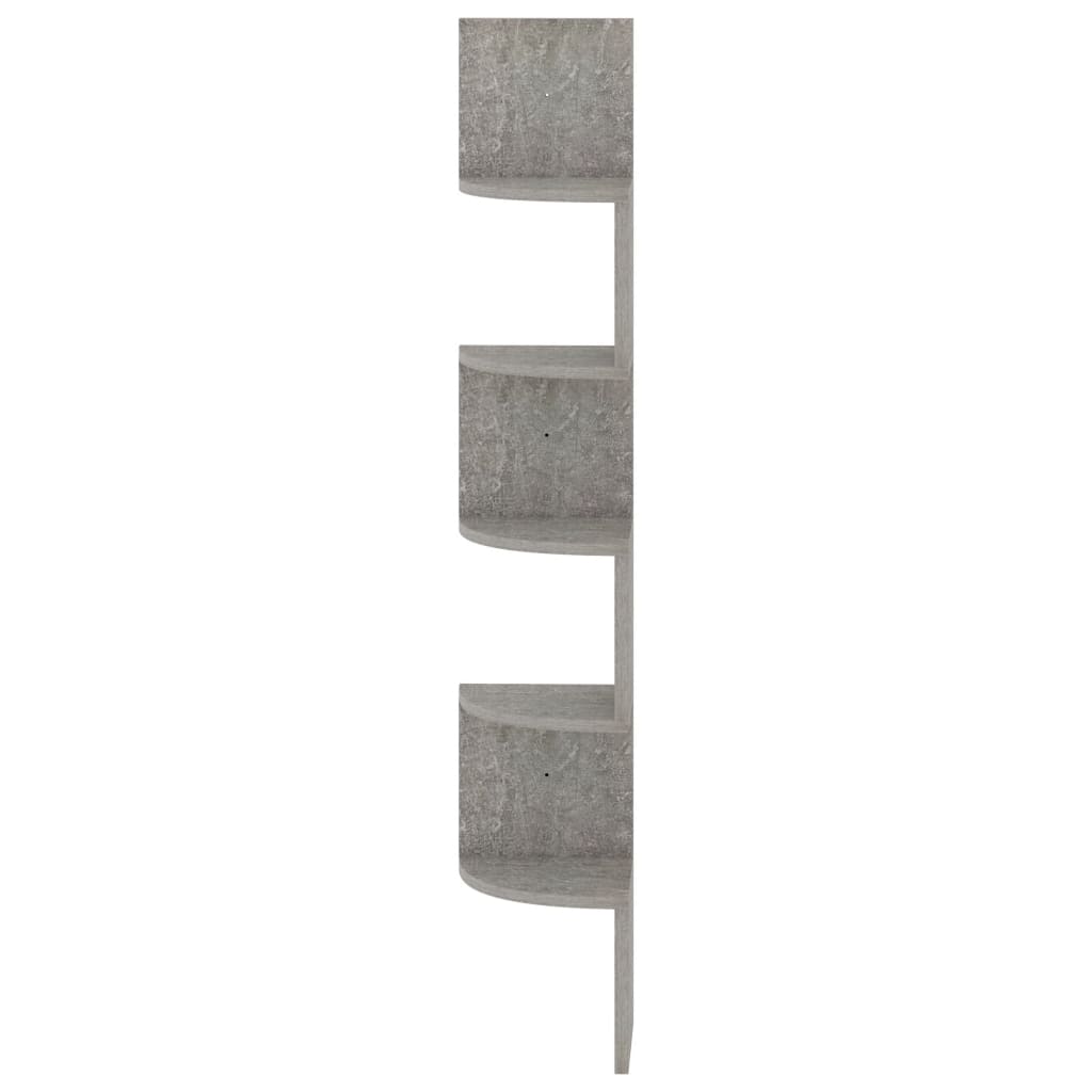 Scaffale Angolare a Muro Grigio Cemento 19x19x123cm Multistrato | homemem39