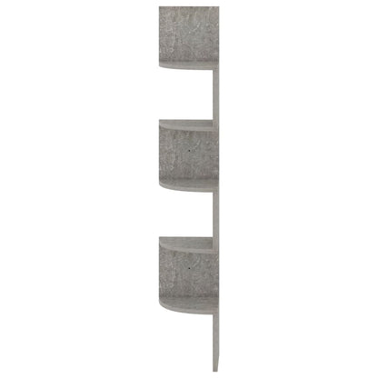 Scaffale Angolare a Muro Grigio Cemento 19x19x123cm Multistrato | homemem39