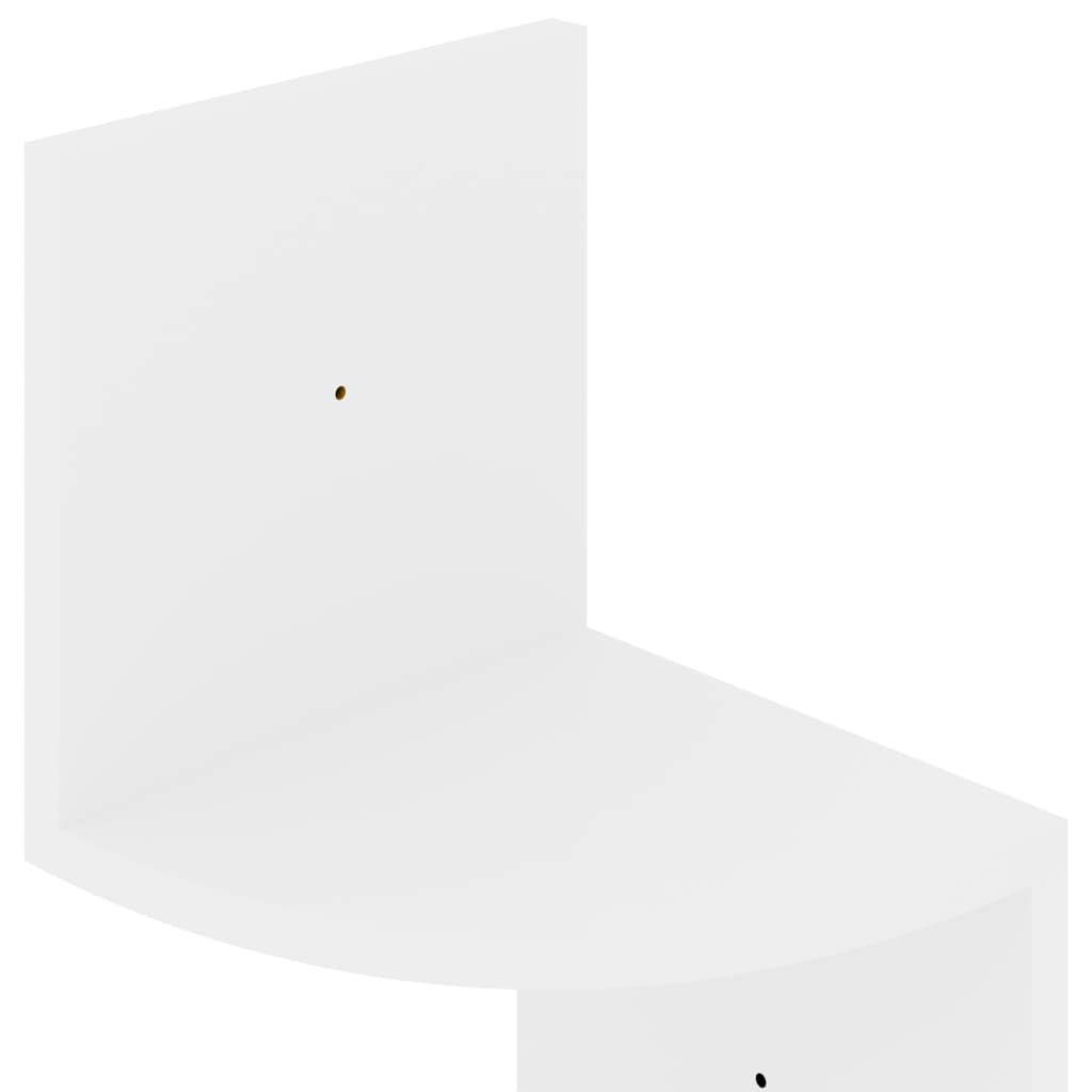 Scaffale Angolare a Muro Bianco Lucido 19x19x123 cm Multistrato | homemem39