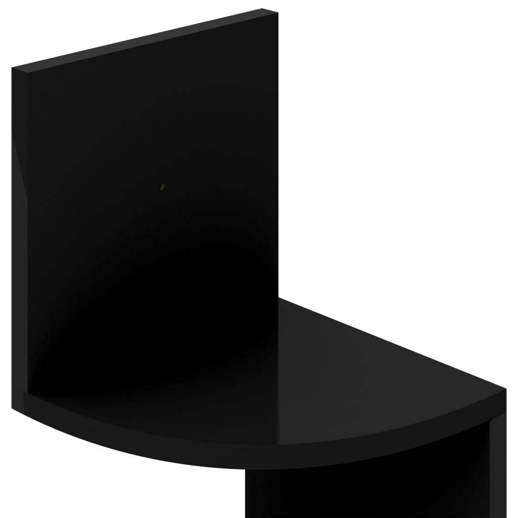 Scaffale Angolare a Muro Nero Lucido 19x19x123 cm Multistrato | homemem39
