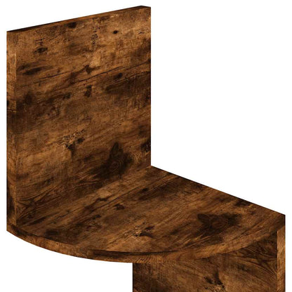Scaffale Angolare a Muro Rovere Fumo 19x19x123 cm Multistrato
