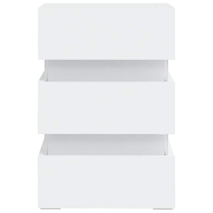 Comodino con Luci LED Bianco 45x35x67 cm in Legno Multistrato - homemem39