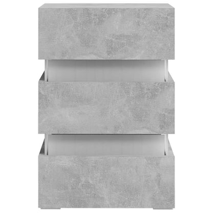 Comodino con LED Grigio Cemento 45x35x67cm in Legno Multistrato - homemem39