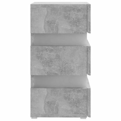 Comodino con LED Grigio Cemento 45x35x67cm in Legno Multistrato - homemem39