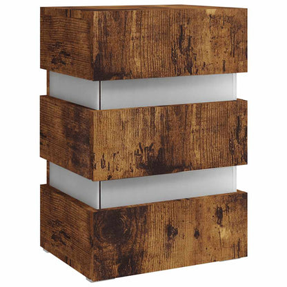 Comodino con LED Rovere Fumo 45x35x67 cm in Legno Multistrato | homemem39