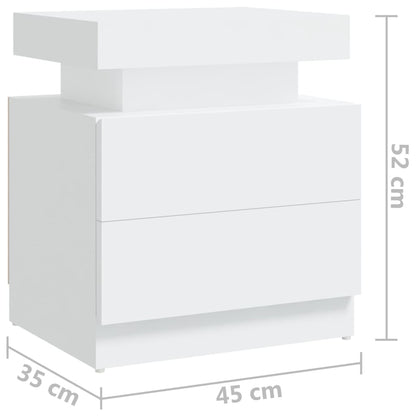 Comodino Bianco 45x35x52 cm in Legno Multistrato