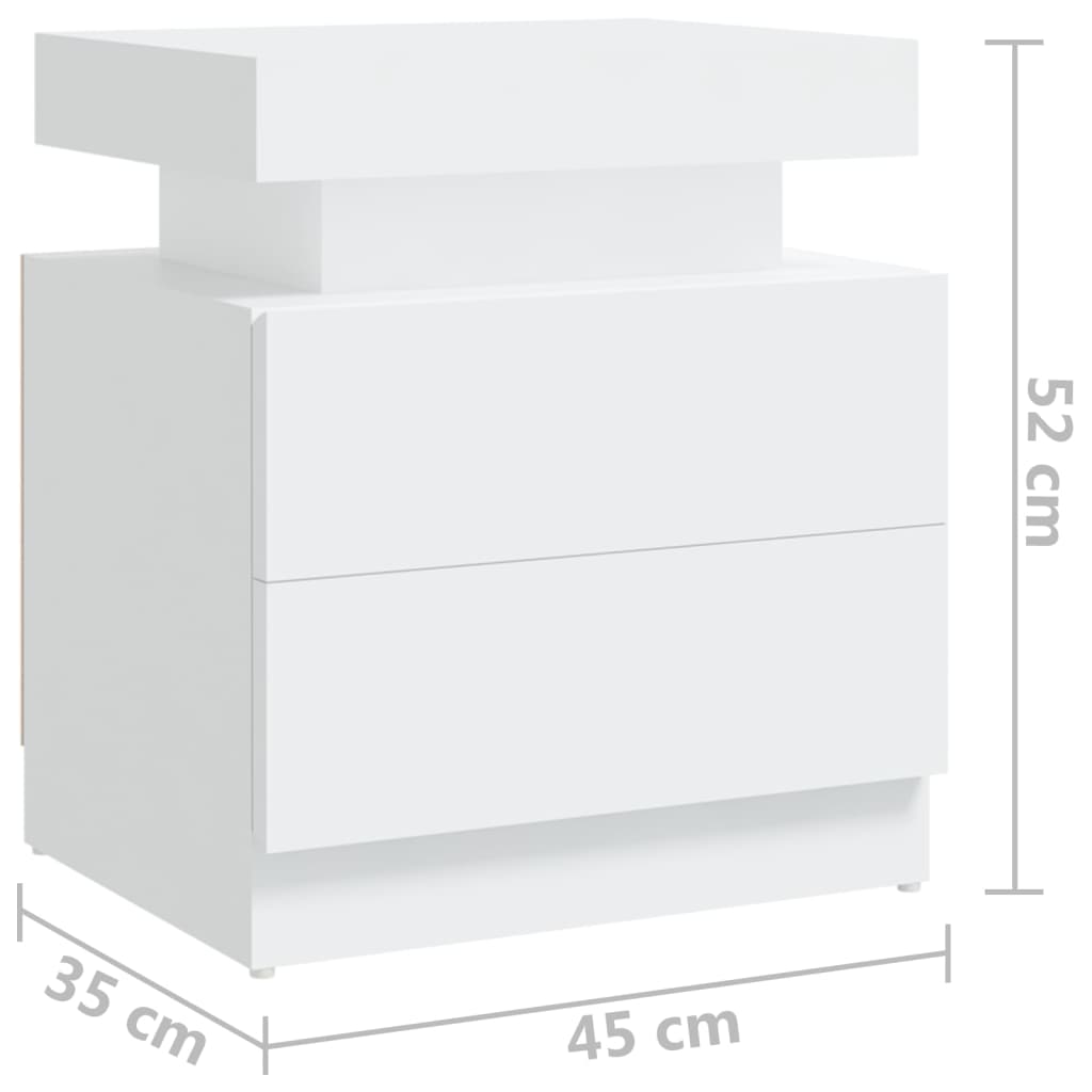 Comodino Bianco 45x35x52 cm in Legno Multistrato - homemem39