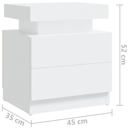 Comodino Bianco 45x35x52 cm in Legno Multistrato - homemem39