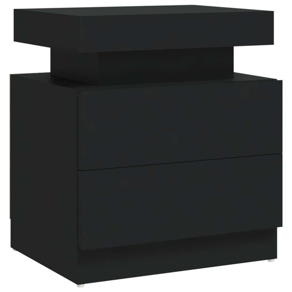 Comodino Nero 45x35x52 cm in Legno Multistrato