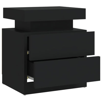 Comodino Nero 45x35x52 cm in Legno Multistrato - homemem39