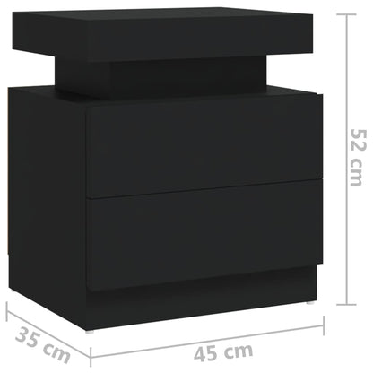 Comodino Nero 45x35x52 cm in Legno Multistrato - homemem39