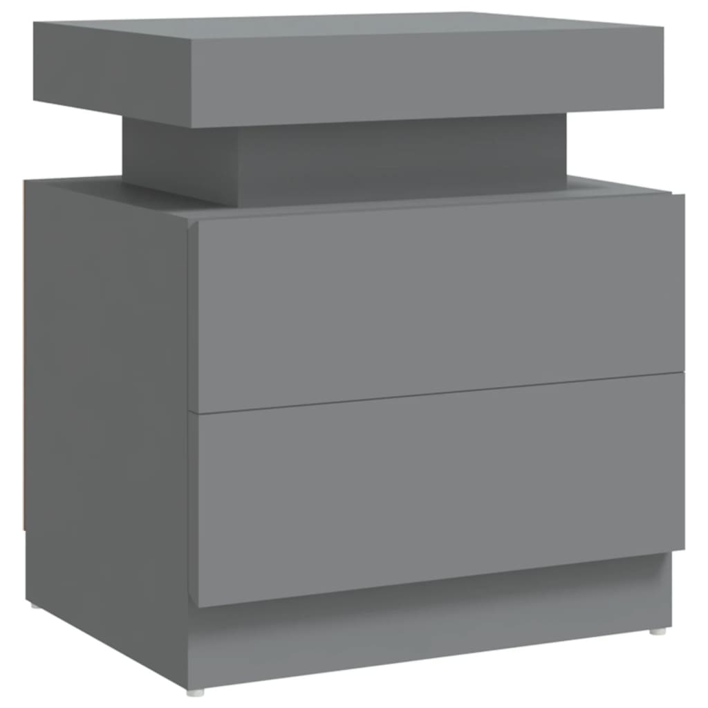 Comodino Grigio 45x35x52 cm in Legno Multistrato - homemem39