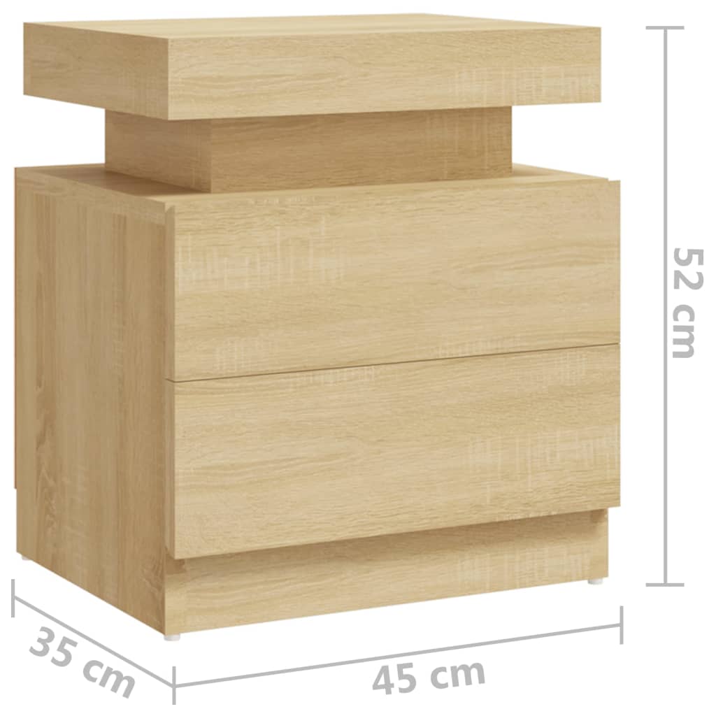 Comodino Rovere Sonoma 45x35x52 cm in Legno Multistrato | homemem39