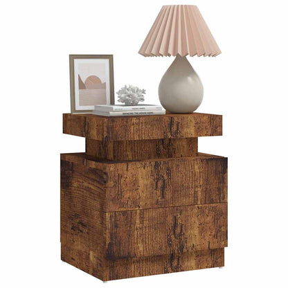 Comodino Rovere Fumo 45x35x52 cm in Legno Multistrato