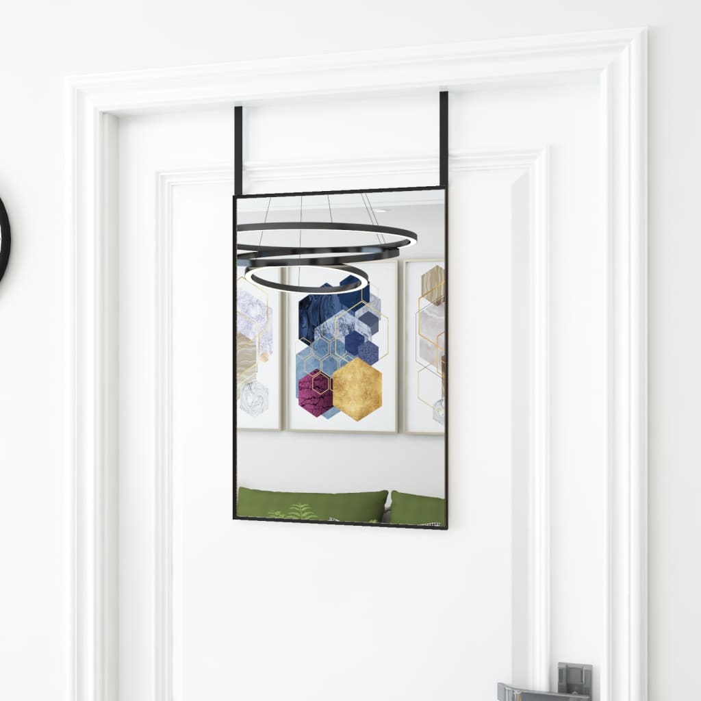 Specchio da Porta Nero 40x60 cm in Vetro e Alluminio | homemem39