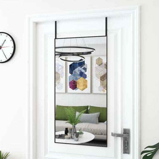Specchio da Porta Nero 50x100 cm in Vetro e Alluminio | homemem39