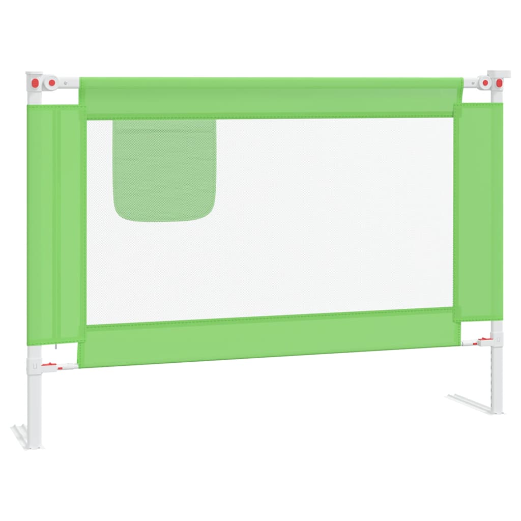 Sponda Letto di Sicurezza per Bambini Verde 90x25 cm in Tessuto