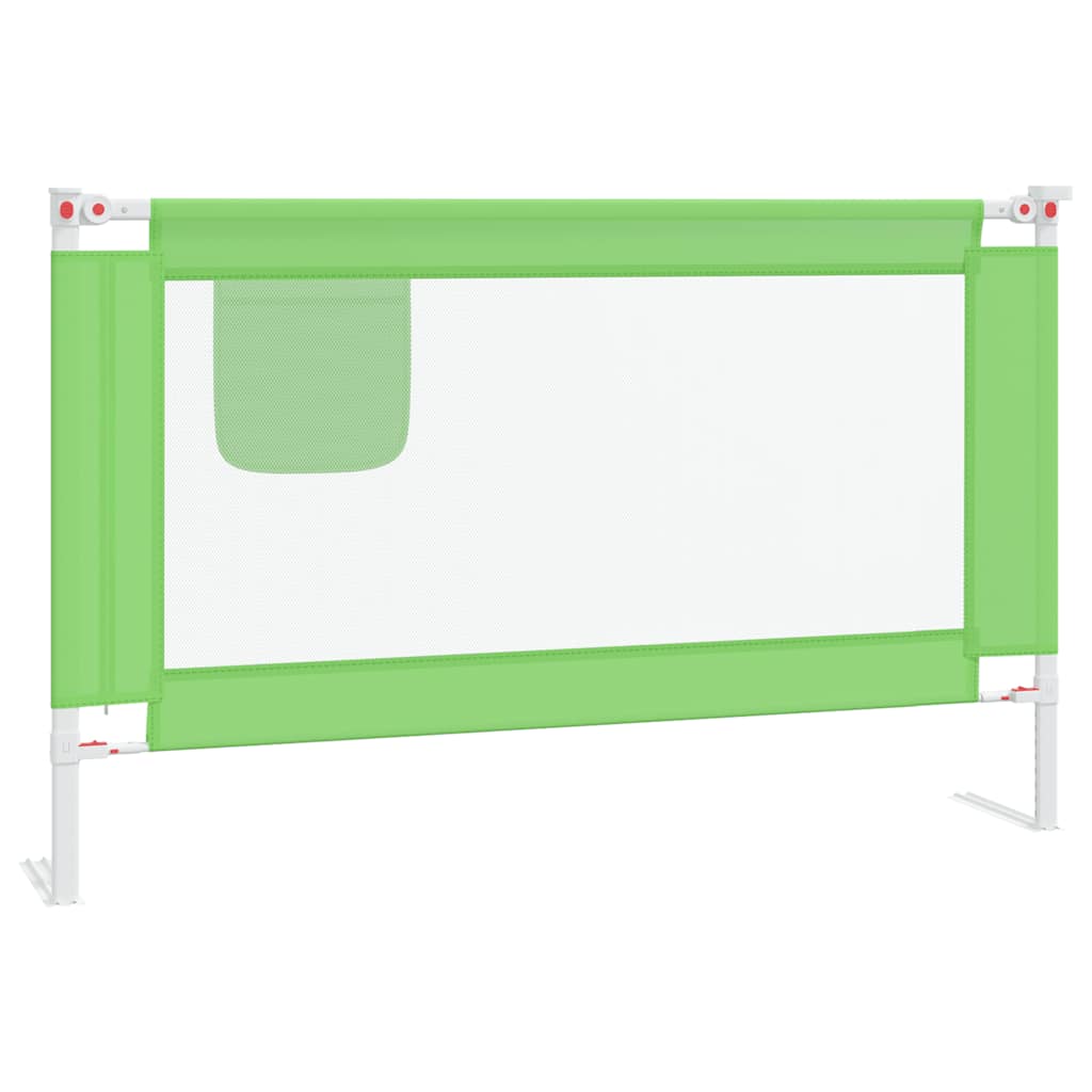 Sponda Letto di Sicurezza per Bambini Verde 120x25cm in Tessuto