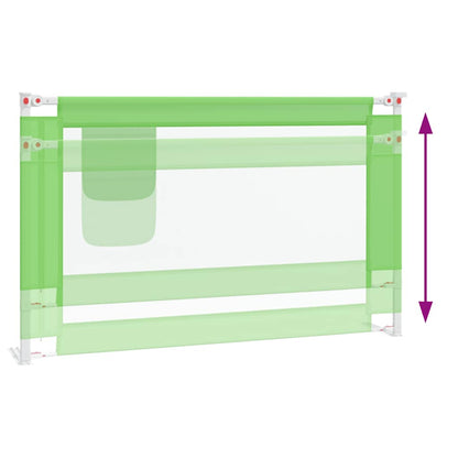Sponda Letto di Sicurezza per Bambini Verde 120x25cm in Tessuto