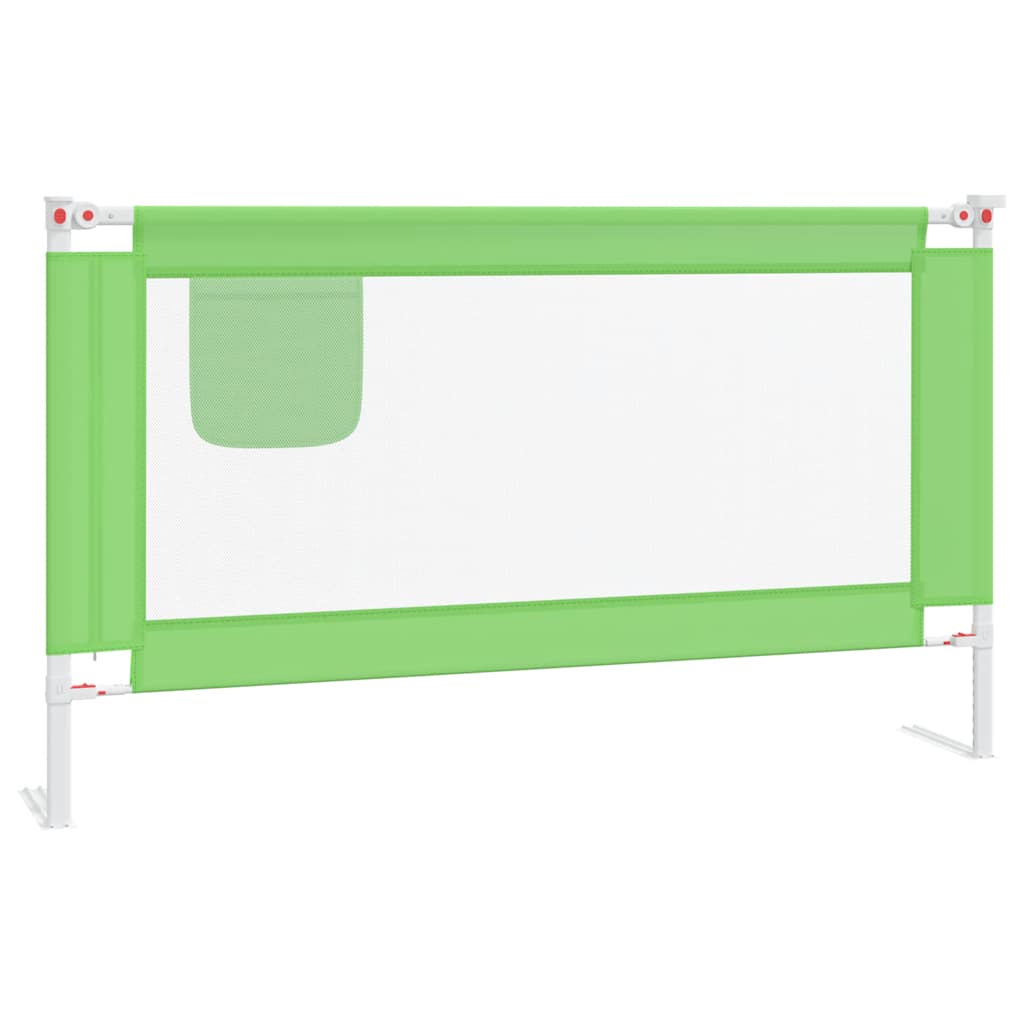 Sponda Letto di Sicurezza per Bambini Verde 140x25cm in Tessuto