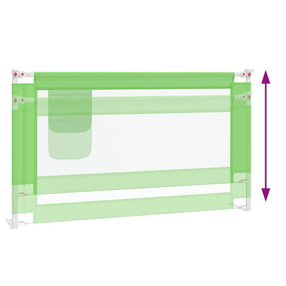 Sponda Letto di Sicurezza per Bambini Verde 140x25cm in Tessuto