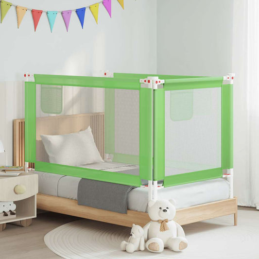 Sponda Letto di Sicurezza per Bambini Verde 140x25cm in Tessuto