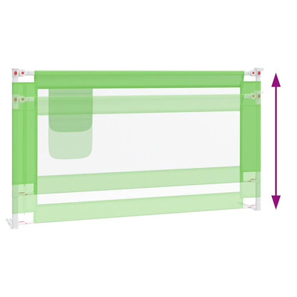 Sponda Letto di Sicurezza per Bambini Verde 150x25cm in Tessuto
