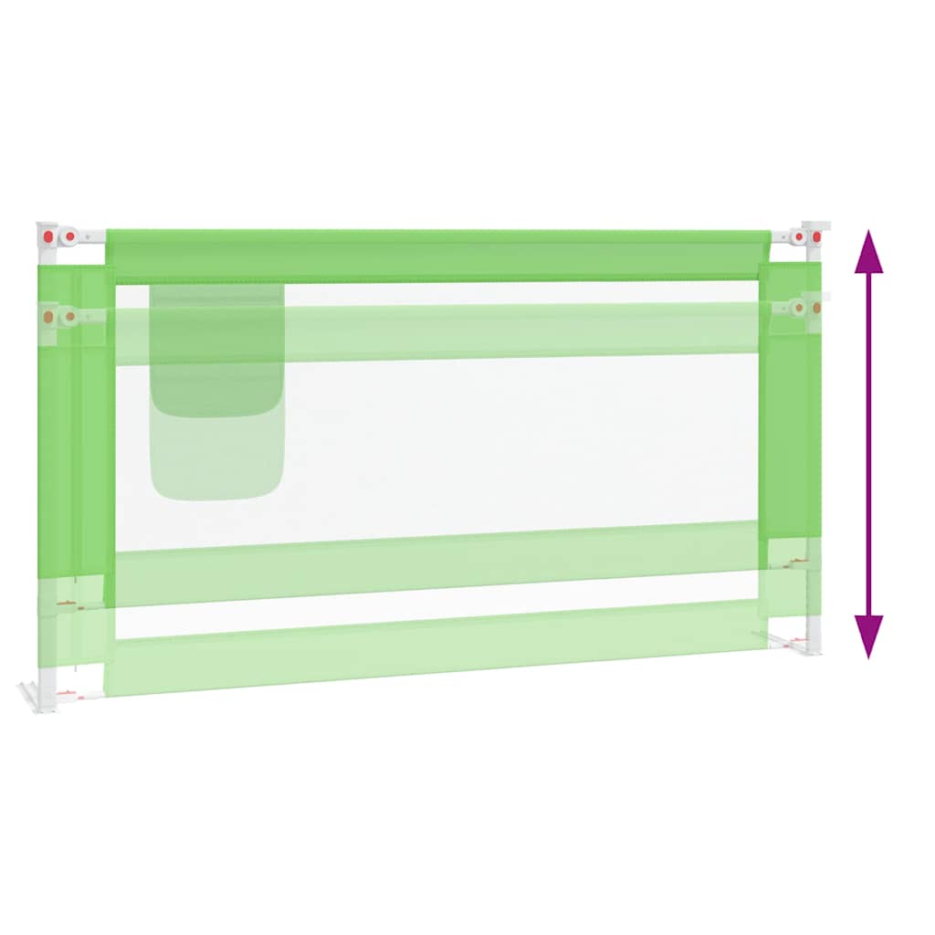 Sponda Letto di Sicurezza per Bambini Verde 160x25cm in Tessuto