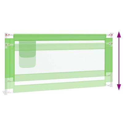 Sponda Letto di Sicurezza per Bambini Verde 190x25cm in Tessuto