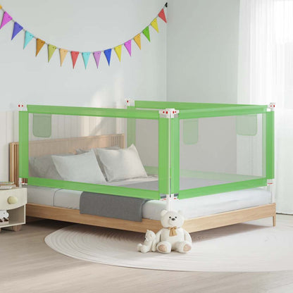 Sponda Letto di Sicurezza per Bambini Verde 190x25cm in Tessuto