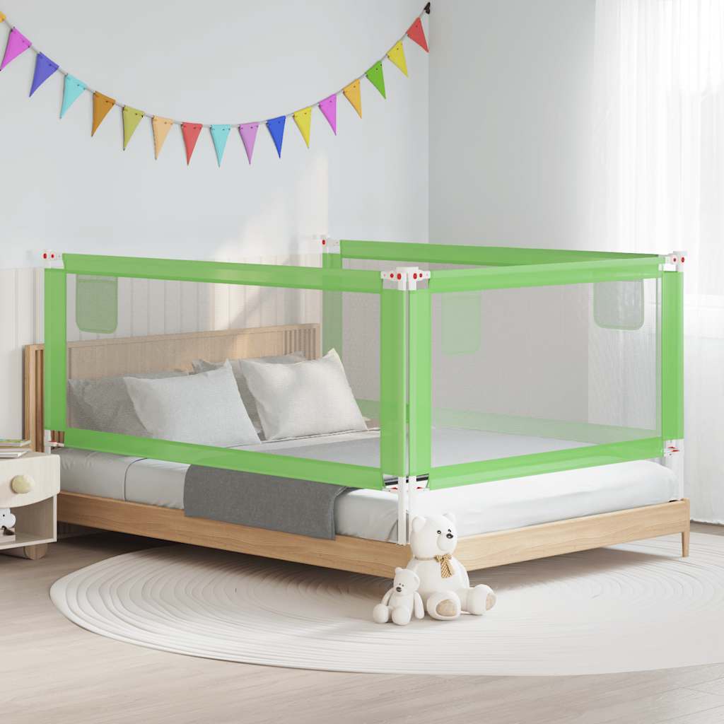 Sponda Letto di Sicurezza per Bambini Verde 200x25cm in Tessuto | homemem39