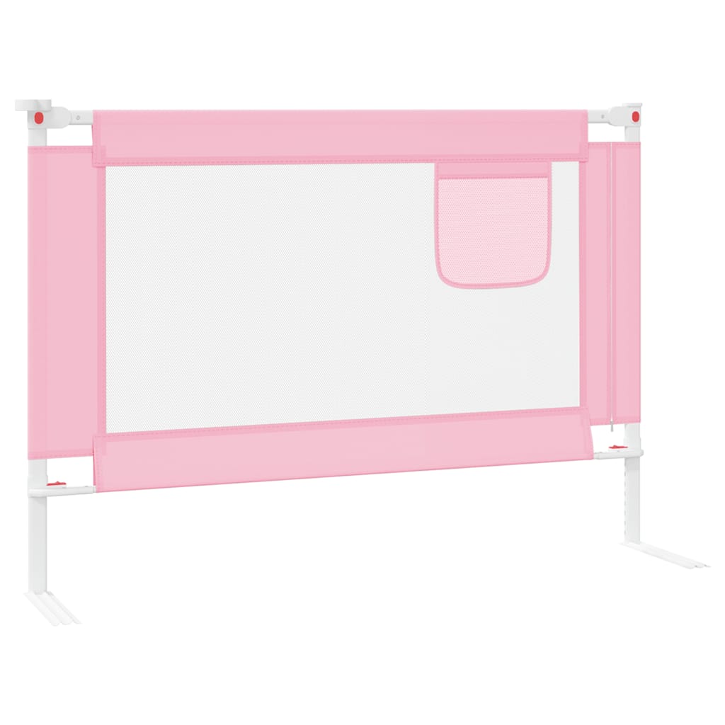 Sponda Letto di Sicurezza per Bambini Rosa 90x25 cm in Tessuto - homemem39