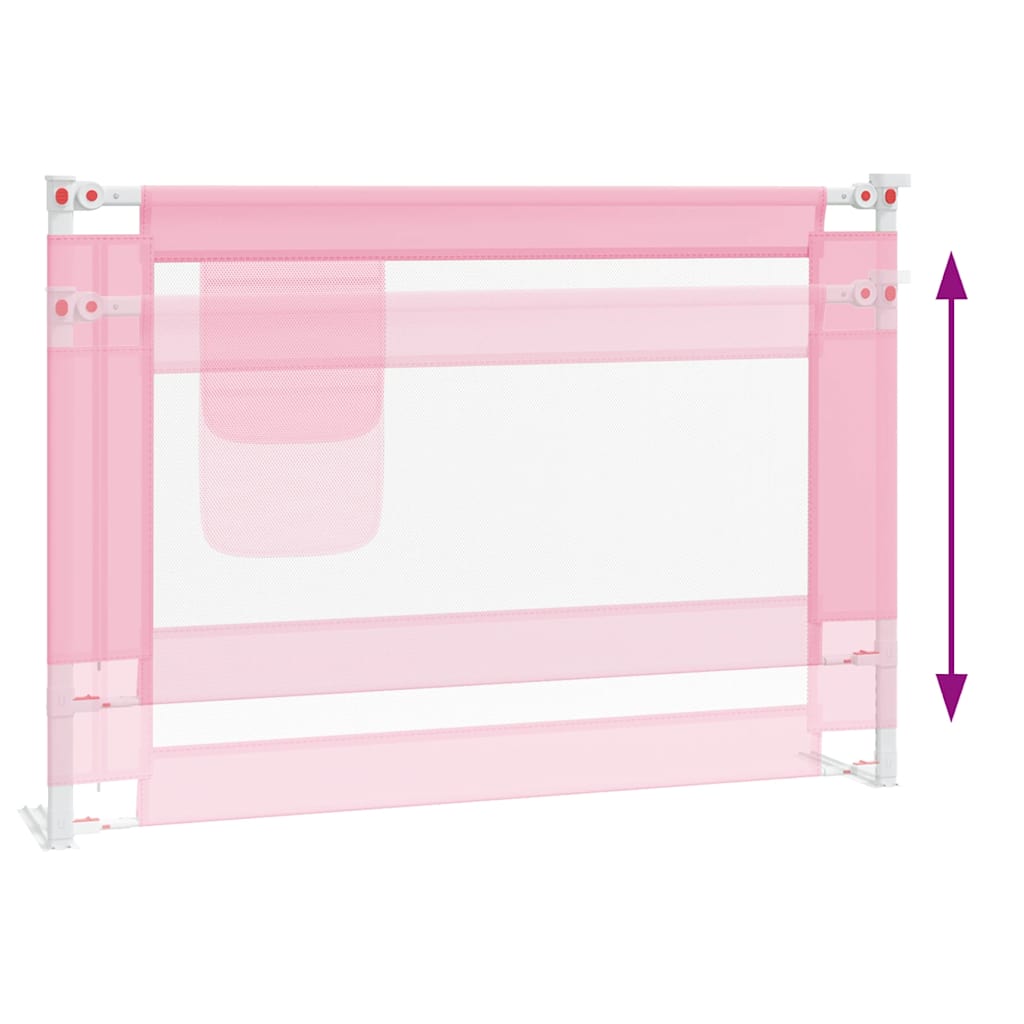 Sponda Letto di Sicurezza per Bambini Rosa 90x25 cm in Tessuto - homemem39