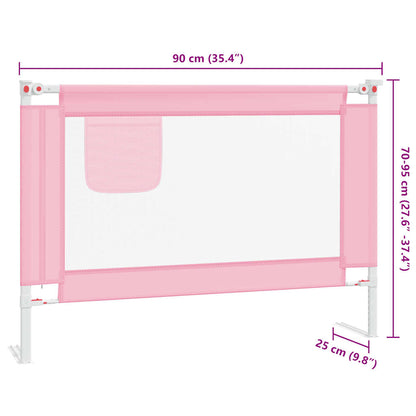 Sponda Letto di Sicurezza per Bambini Rosa 90x25 cm in Tessuto - homemem39