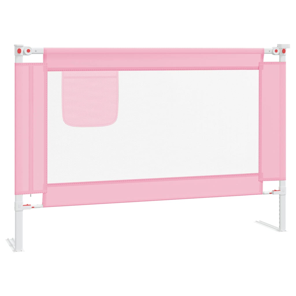 Sponda Letto di Sicurezza per Bambini Rosa 100x25cm in Tessuto - homemem39