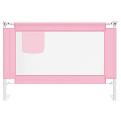 Sponda Letto di Sicurezza per Bambini Rosa 100x25cm in Tessuto - homemem39