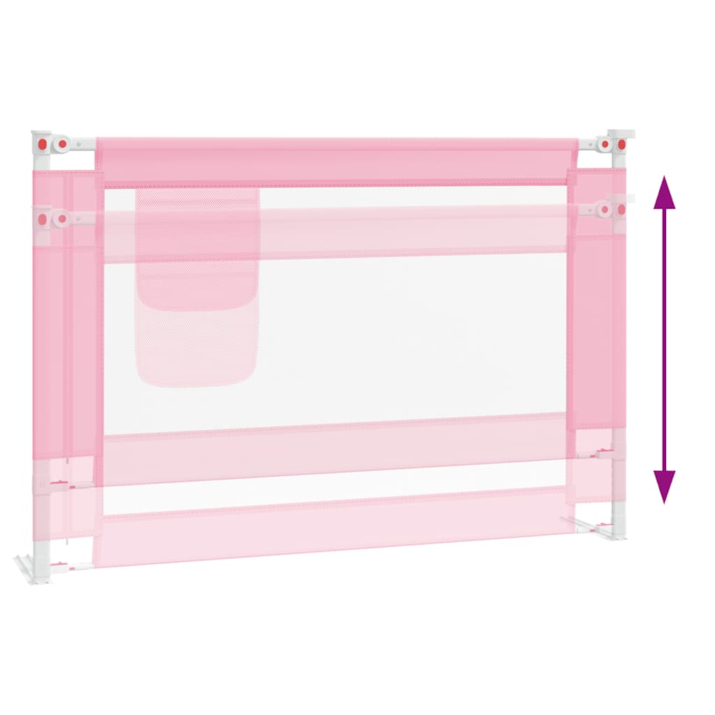 Sponda Letto di Sicurezza per Bambini Rosa 100x25cm in Tessuto - homemem39